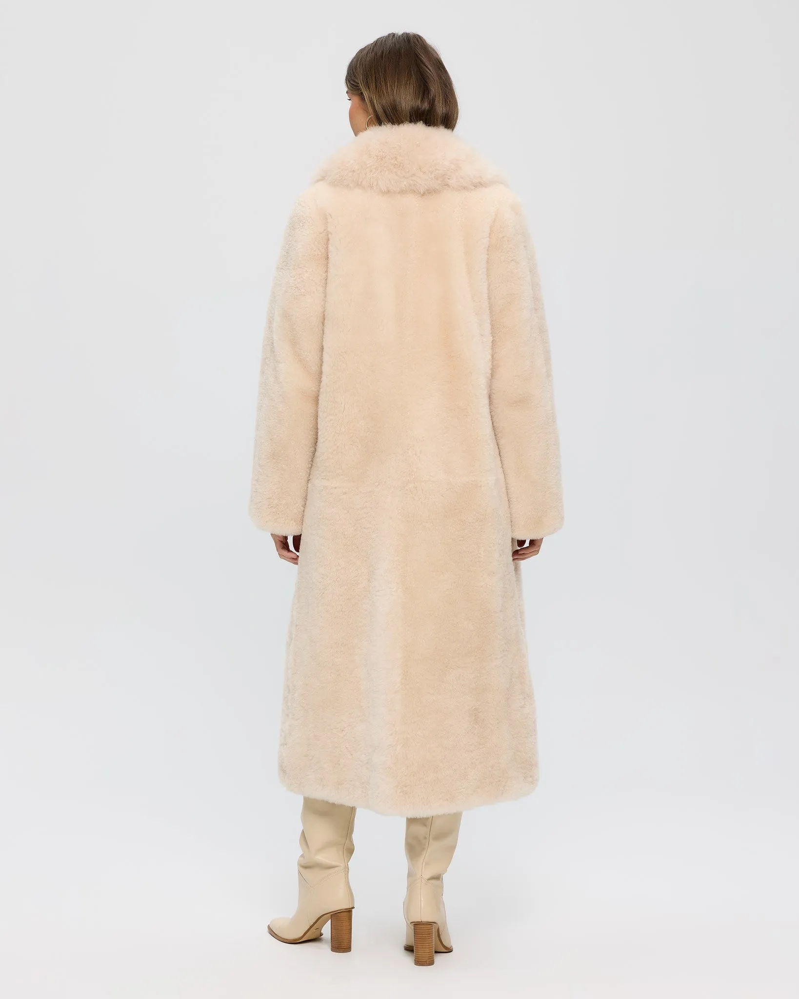 Sheared Select Cashmere Goat Coat with Select Cashmere Goat Collar