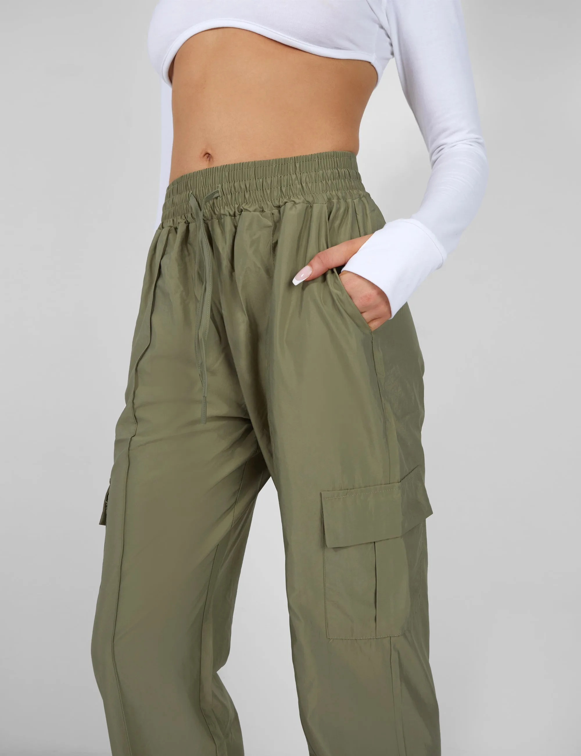 SPLIT HEM CARGO TROUSERS KHAKI