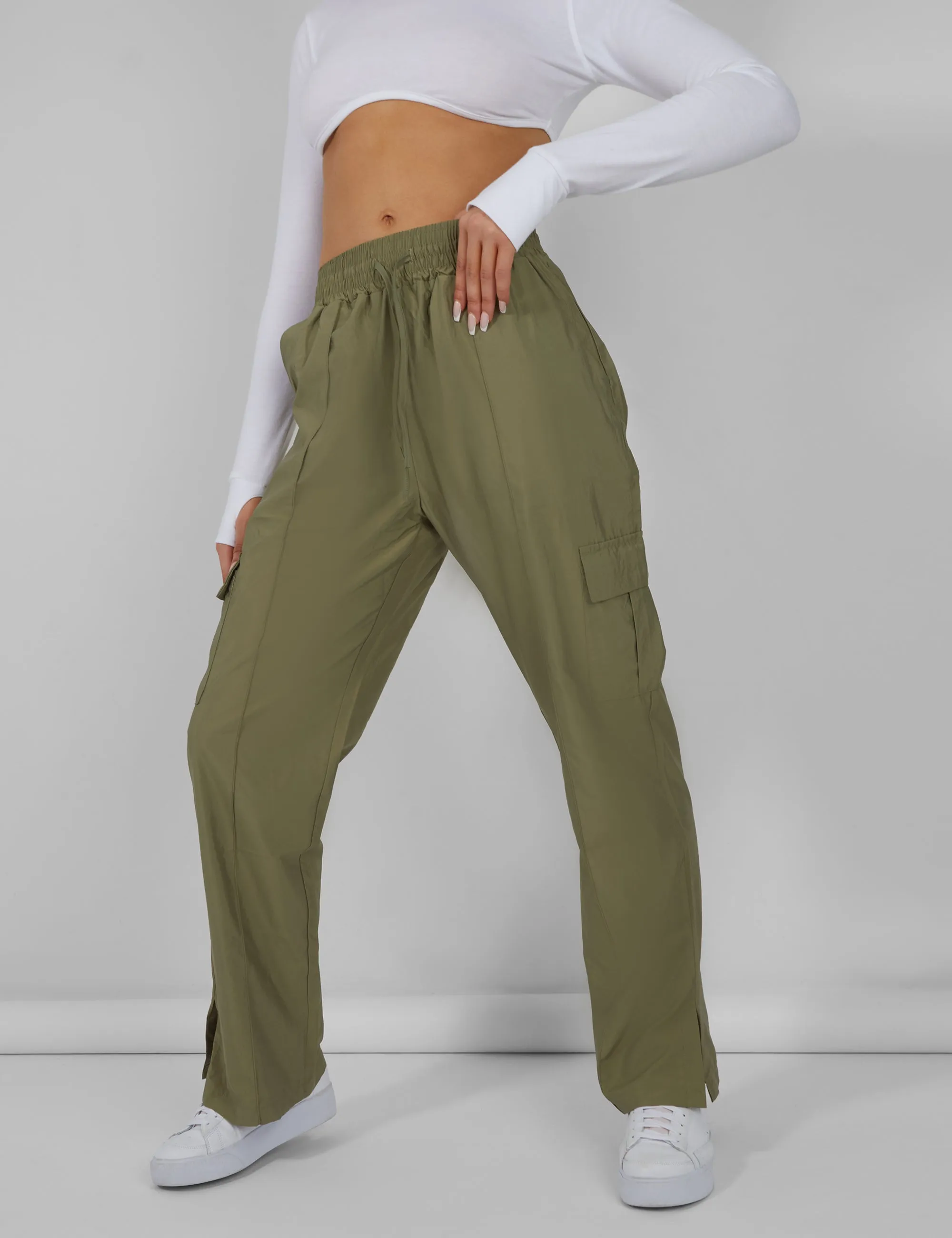 SPLIT HEM CARGO TROUSERS KHAKI