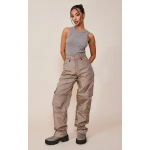 Stone Straight Cargo Pocket Trousers