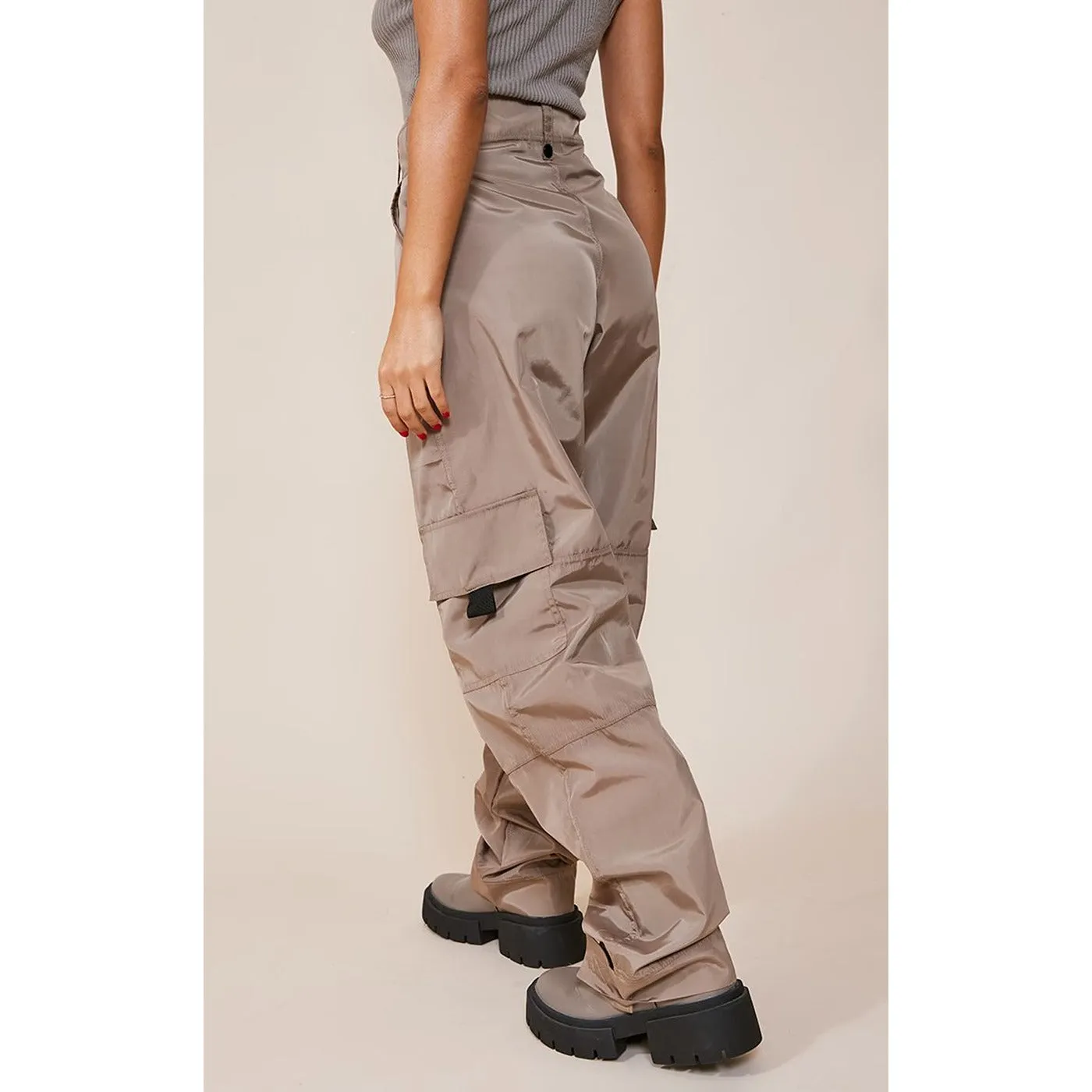 Stone Straight Cargo Pocket Trousers