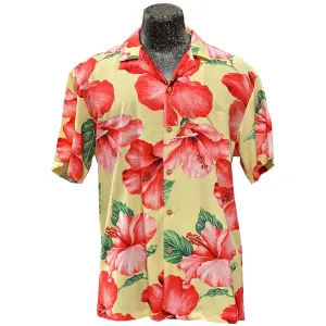 Super Hibiscus Yellow Hawaiian Shirt