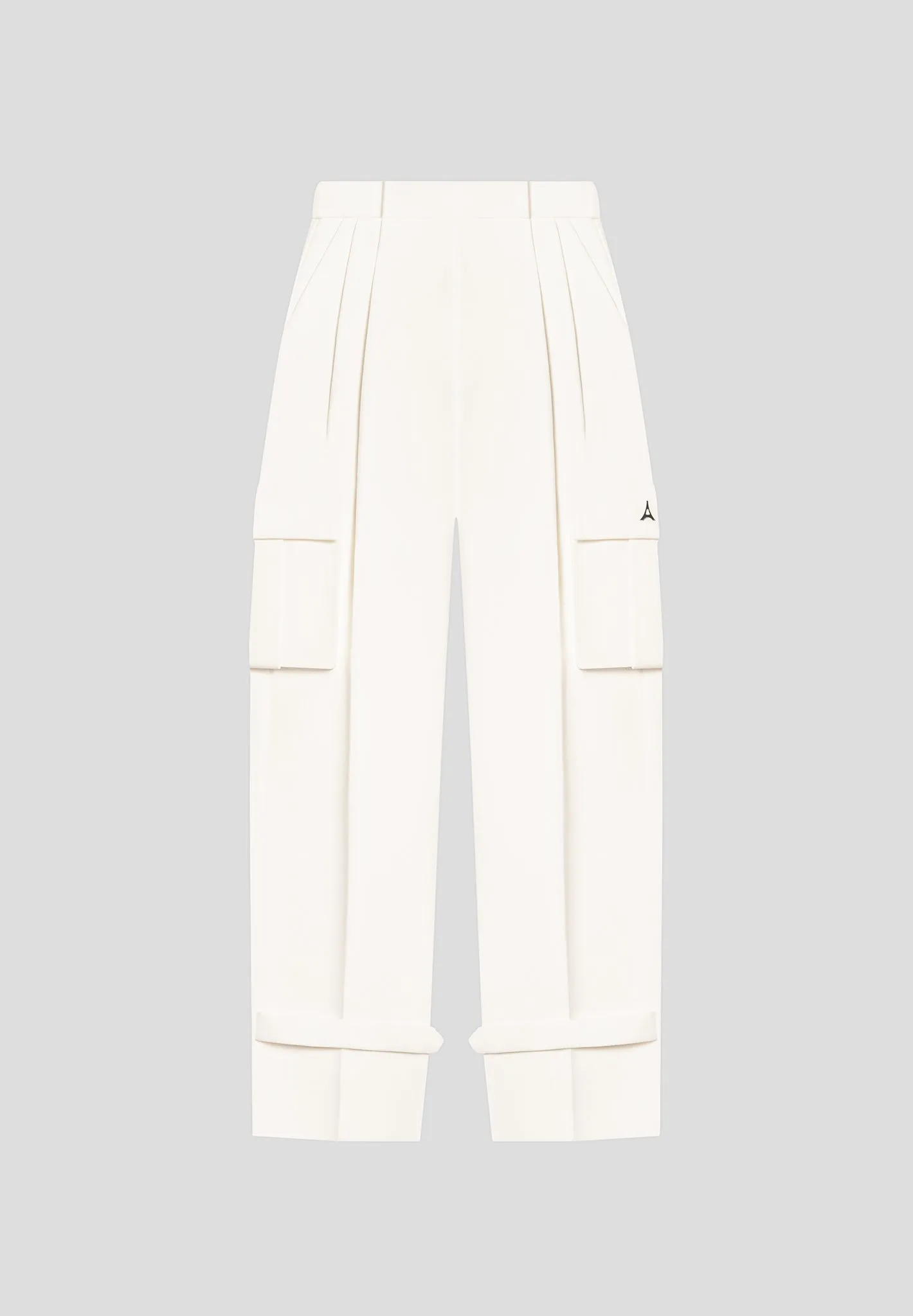 Tailored Pleated Cargo Trousers - Cream