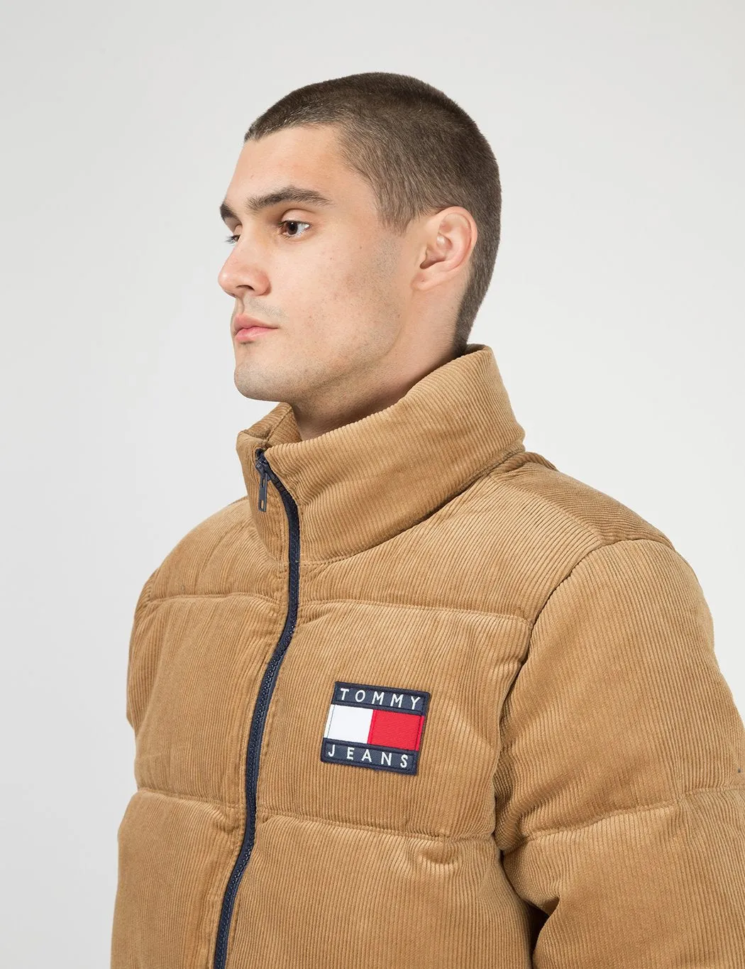 Tommy Jeans Corduroy Puffa Jacket - Tigers Eye