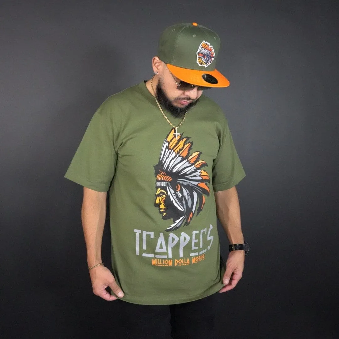 Trappers - Orange on Olive T-Shirt