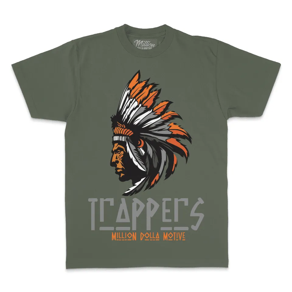 Trappers - Orange on Olive T-Shirt