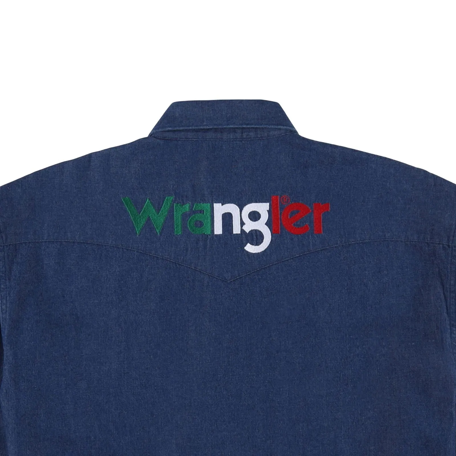 Wrangler® Logo Men's Long Sleeve Chambray Western Shirt