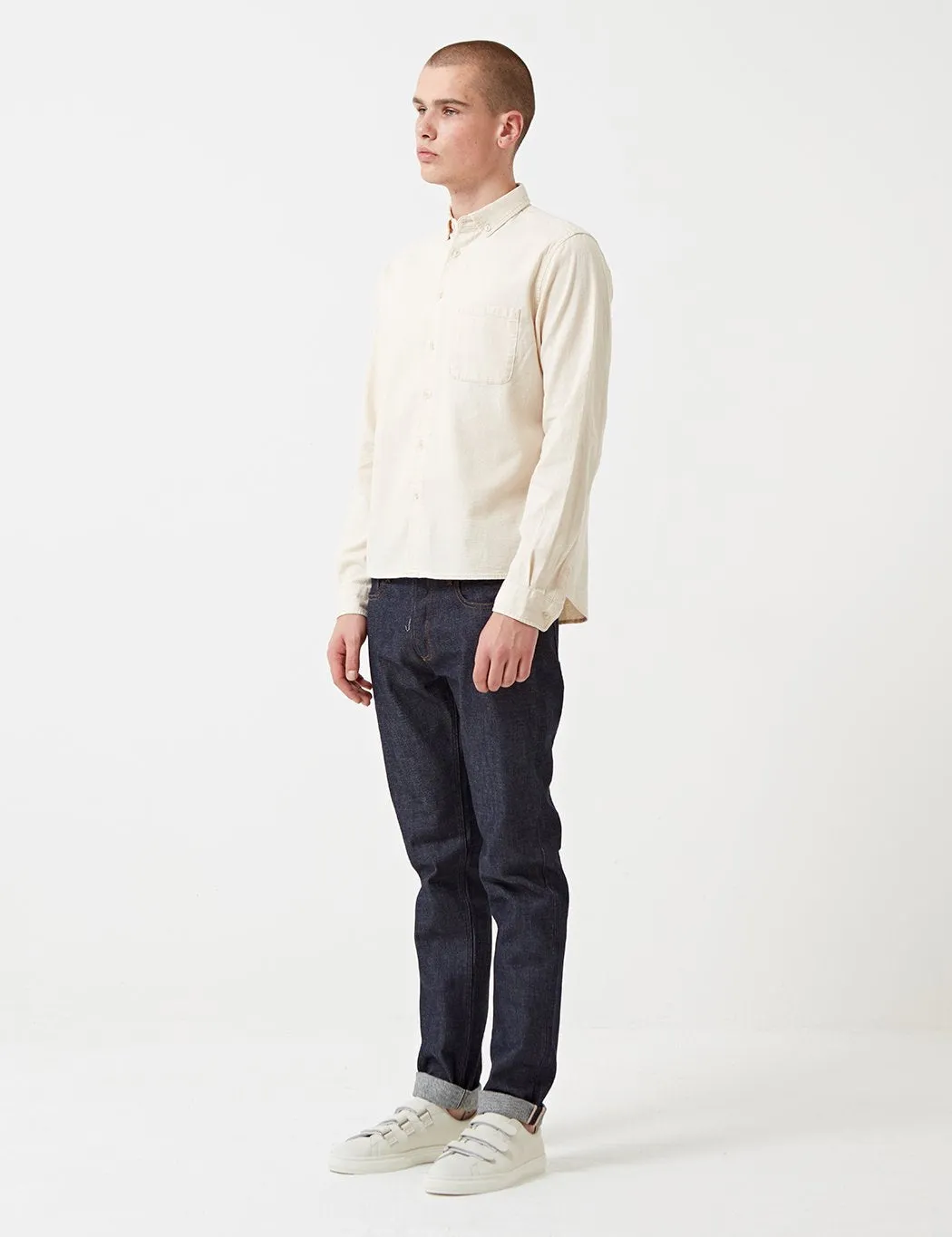 YMC Jan & Dean Chambray Shirt - Ecru