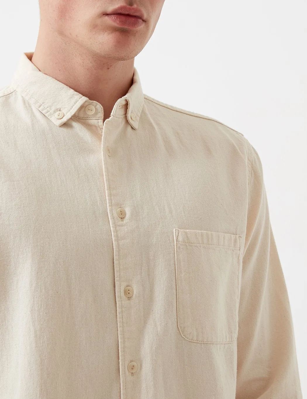 YMC Jan & Dean Chambray Shirt - Ecru